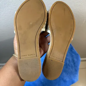 Tory Burch T Monogram Espadrille Slide Sandals SZ:6M thumbnail 5