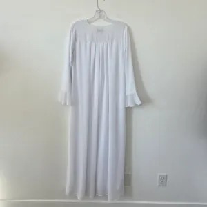 Zita White Maxi Dress Temple Church Baptism Modest Pockets High Neck Small thumbnail 7