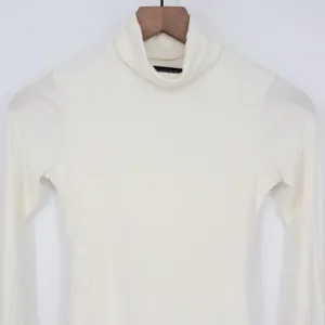 Naked Wardrobe White Turtleneck Bodysuit Long Sleeve Womens Small thumbnail 3