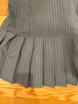 Sincerely Jules Pinstripe Pleated Drop-Waist 90s Vintage Aesthetic Mini Dress L thumbnail 13