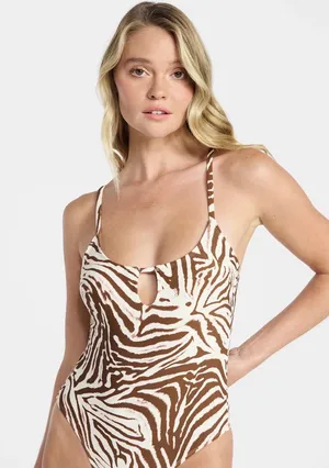 No Boundaries Keyhole one piece swimsuit thumbnail 1