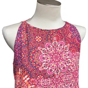 Adrienne Vittadini Sleeveless Top Pink Orange Blue Large thumbnail 2