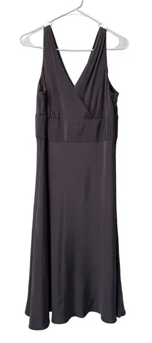 J Crew Purple Sophia Fit Flare Silk Midi Dress Women‎ Size 14 Formal Modern City thumbnail 1