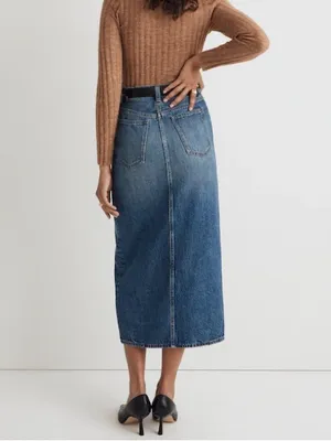 MADEWELL Denim Mid-Rise Maxi Skirt in Pratt Wash thumbnail 2