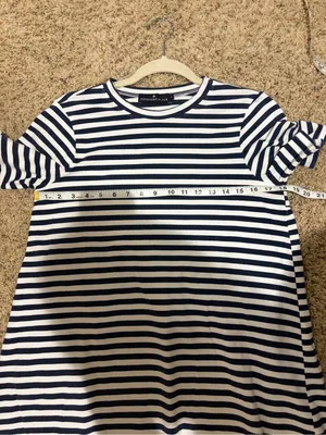 Tuckernuck Pomander Place Zoe White Navy Blue Stripe Mini T-Shirt Dress Small thumbnail 11
