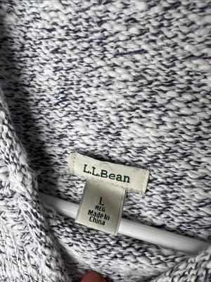 L.L. Bean 100% cotton Heather Gray Rolled mock neck Size L thumbnail 7