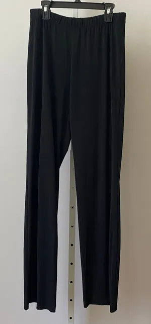 Rezrekshn Size M Black Straight Leg Pants Elastic‎ Waist Stretch Minimalist Chic thumbnail 1