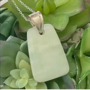 Green chalcedony pendant necklace thumbnail 2