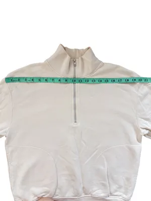 MATE the Label Fleece Quarter Zip Sweatshirt XS Bone thumbnail 4