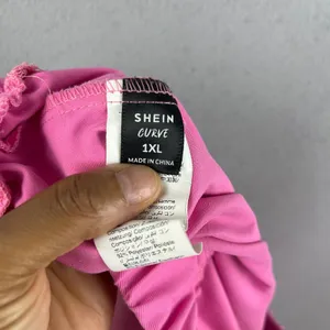 Shein Womens 1XL Pink Wide Leg Cargo Pants Elastic Waist Flap Pocket Pull On thumbnail 6