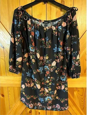 MISS ME Floral Off the Shoulder Dress Size M Viscose (0003) thumbnail 1