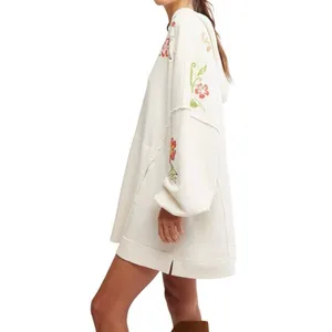 FREE PEOPLE We The Free Graphic Hoodie Ivory Combo Size L New w/ Tag MSRP $148 thumbnail 3