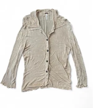 Free People Gold Bell Sleeve Button-Up Long-Sleeve Top thumbnail 6