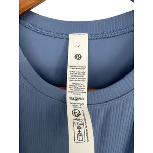 Lululemon All Aligned Ribbed Nulu Midi Dress‎ Washed Denim Size 2 thumbnail 6