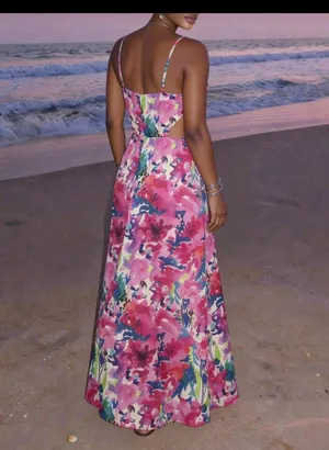 Women’s elegant floral maxi dress thumbnail 4