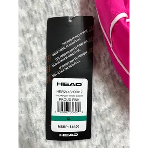 HEAD Womens Breakpoint Piping Shorts Proud Pink Mid Rise Relaxed‎ XL thumbnail 7
