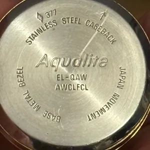 Vintage Aqualite leather watch Gold thumbnail 8