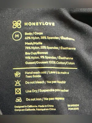 Honeylove Cami Bodysuit size Medium black NEW thumbnail 9