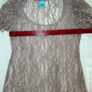 Vintage Y2K Sheer Boho Fairy Top Large Lace Ballet Coquette Dainty layering thumbnail 4