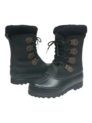 Vintage: Sorel ™ ✪ Alpine Felt Lined Wool Trim Leather Lug Sole Boots ✪ Black 7M thumbnail 14