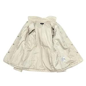 Brooks Brothers 346 Womens Cream Quilted Snap Front Jacket Beige Size 4 thumbnail 4
