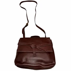 Fossil Brown Leather Willow Crossbody Satchel Bag Purse thumbnail 2
