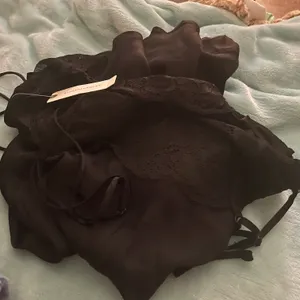 NWT Black Silky Lace Slip Dress. Size XL thumbnail 4