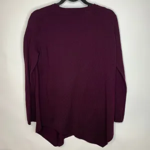 French Connection Burgundy V Neck Sweater Asymmetric Hem Sz Small thumbnail 6
