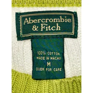 NEW Abercrombie & Fitch White Green Knit Short Sleeve Sweater Top Womens Size M thumbnail 3