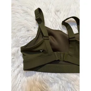 Old Navy Women's Sports Bra Dark Hunter Green Square High Neck Stretch thumbnail 5