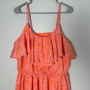 LILLY PULITZER Women's Size XL/TG‎ Mini Dress Coral Orange Pink Flounce Ruff thumbnail 5