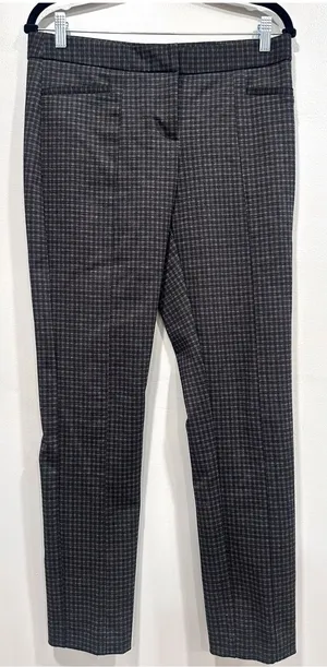 Amanda & Chelsea Womens Size 8 Plaid Straight Leg Career Pants‎ Gray Black thumbnail 1