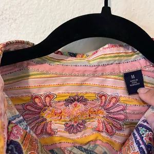 Robert Graham Paisley Rainbow Button 3/4 Long Sleeve Size M thumbnail 3