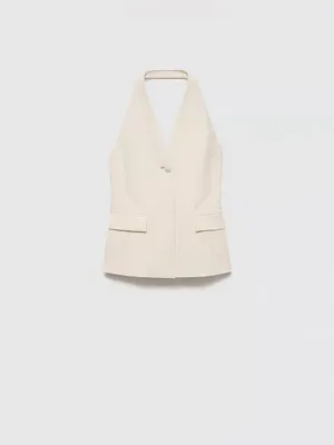 Mango Women's Jewel Button Detail Halter-Neck Gilet (Size L) thumbnail 6