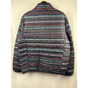 Women’s Club Room XL Navy Quilted Patterned Puffer Jacket thumbnail 3