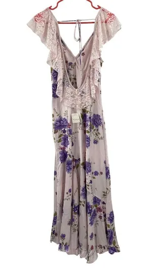 FREE PEOPLE Dress Size Medium Warm Hearts Midi NWT Ivory Combo Lace Floral Boho thumbnail 6