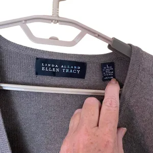 Linda Allard Ellen Tracy Cashmere Blend Cardigan Size Large thumbnail 3