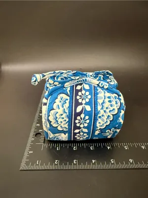 VERA BRADLEY Blue Lagoon Quilted Floral All Wrapped Up Jewelry Cosmetic Bag thumbnail 12