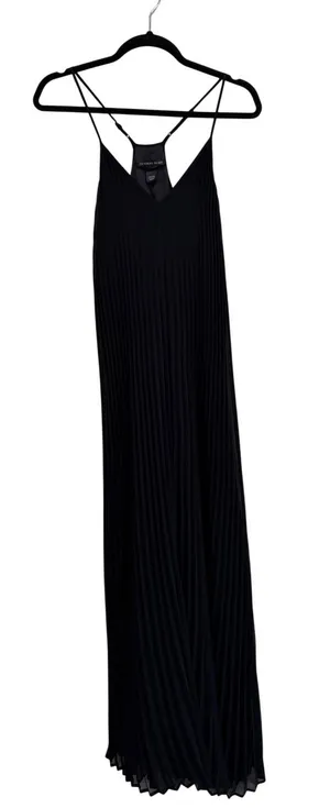 Victoria's Secret Black Pleated Maxi Dress Racerback V-Neck XS thumbnail 1