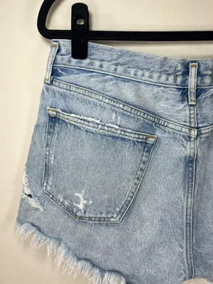 Agolde Parker Vintage Cut-Off Jean Shorts Swapmeet Light Wash Distressed Size 30 thumbnail 9