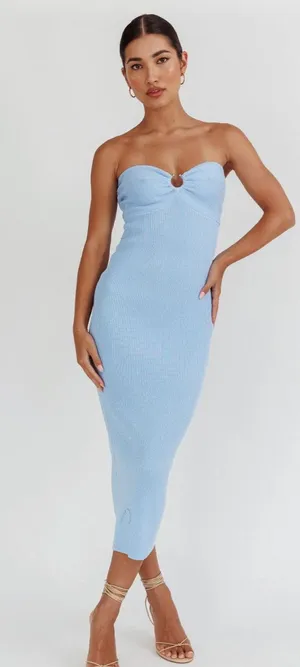 Selfie Leslie Real Talk Sweetheart Neckline Midi Dress thumbnail 3