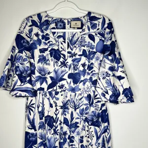 Tuckernuck Blue Floral Midi Dress Size Small thumbnail 9