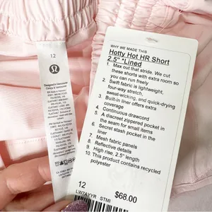 Lululemon Hotty Hot High Rise Athletic Shorts Strawberry Milkshake Pink 12 NWT thumbnail 9