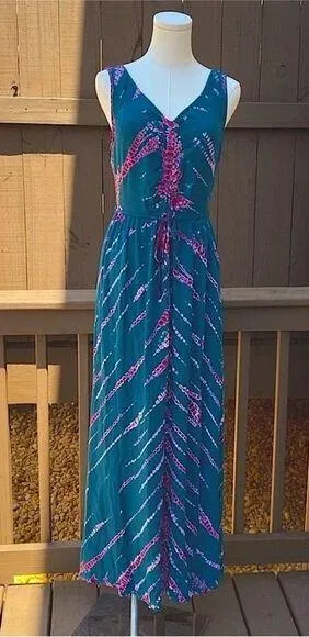 NWT Young Fabulous and Broke Tie Dye Maxi Dress Size Medium thumbnail 1