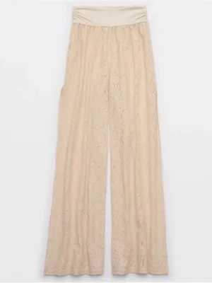 Offline by Aerie Go With the Flow Lace Split Leg Pants Cream S|P thumbnail 4