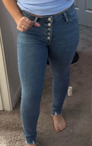 Just Black Denim Jeans Skinny Raw Hem thumbnail 1
