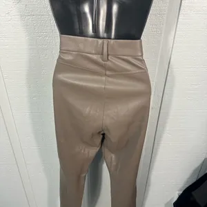 Zara Women’s Tan Skinny Faux Leather Pants Size Medium NWOT thumbnail 8