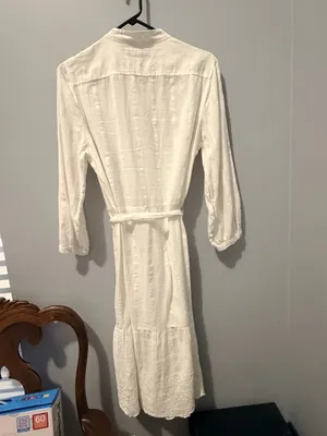 Ralph Lauren White Long Sleeve Tie-Waist Dress thumbnail 9