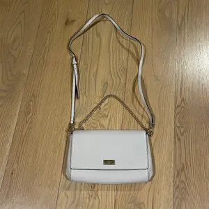 Kate Spade Coated Leather Crossbody Purse / Chain Shoulder Bag, Gray/Purple thumbnail 3
