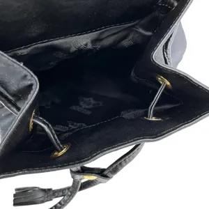 MOSCHINO Mini Black Nylon Leather Trim Backpack Gold-tone Logo thumbnail 12